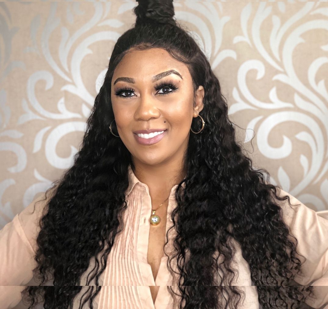 Defined curl deep wave HD lace wig natural finish