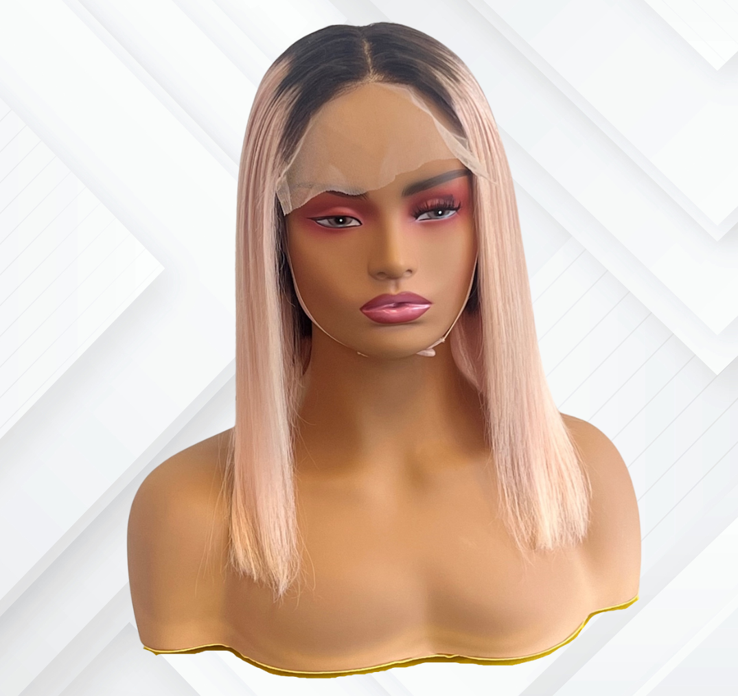 Ombre pink closure wig